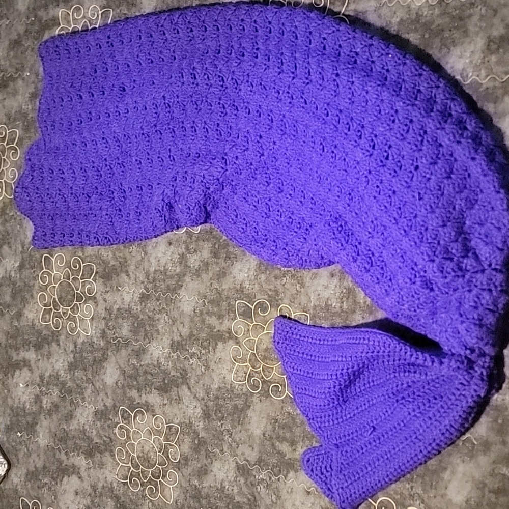 Handmade mermaid tail blanket